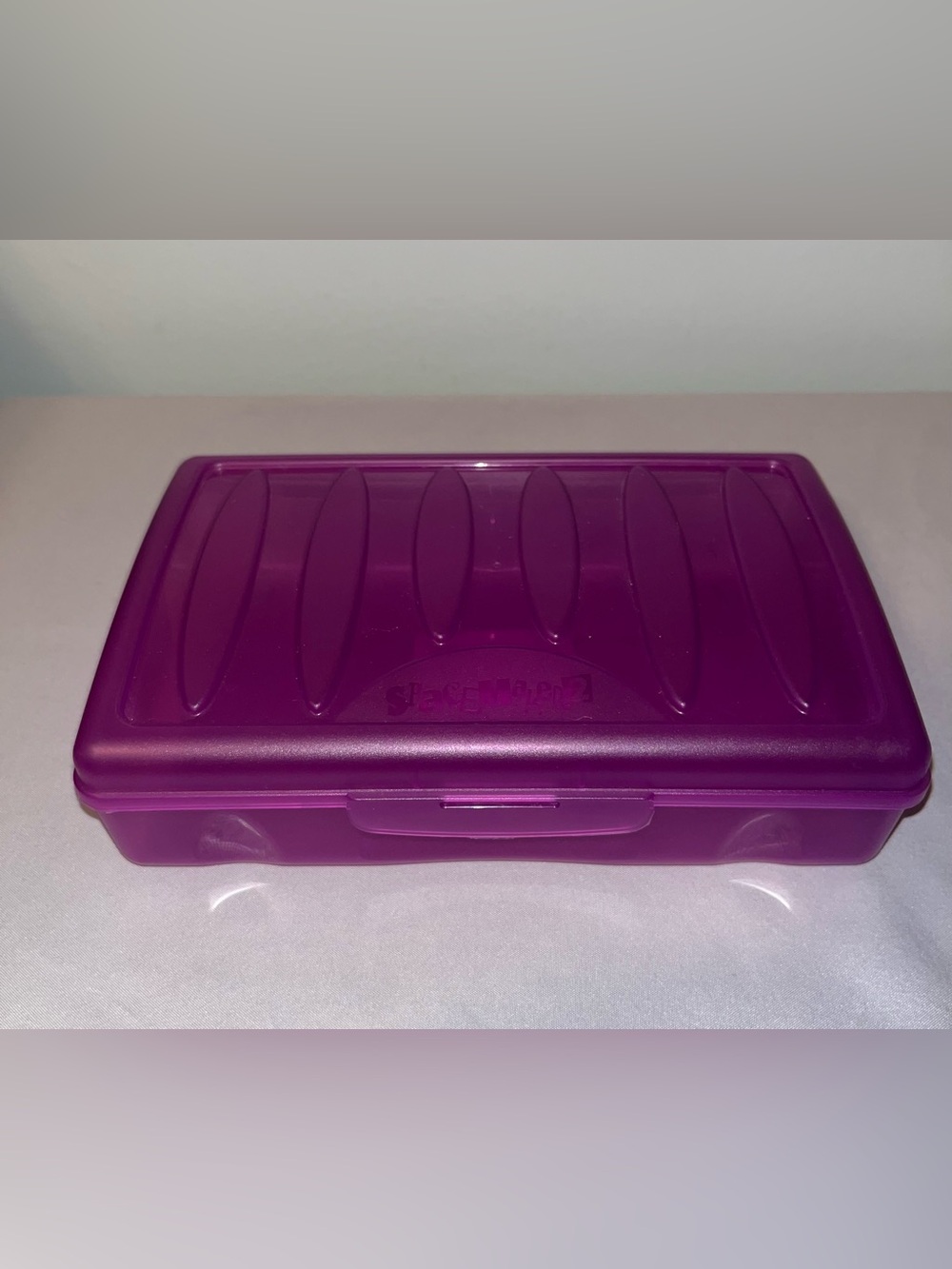 Vintage Spacemaker 2 Pencil/Pen Box School Supply Case Retro Purple Made In USA